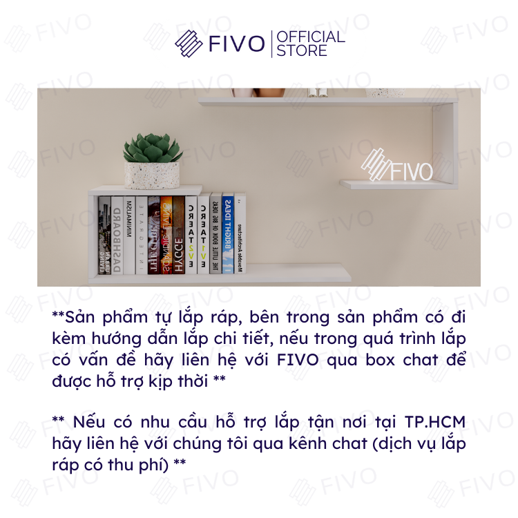 Combo 2 Kệ Gỗ Treo Tường Chữ J FIVO FB42 Thiết Kế Âm Tường, Đa Dạng Cách Trang Trí, Chịu Lực Tốt - Giá Rẻ