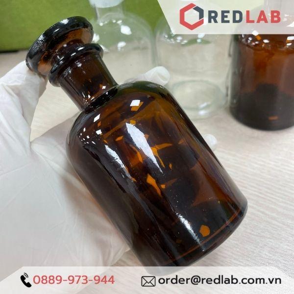Chai lọ thuỷ tinh trắng / nâu 125ml, nắp đậy mài, miệng rộng / miệng hẹp ONELAB, đựng hóa chất, dược liệu, mỹ phẩm