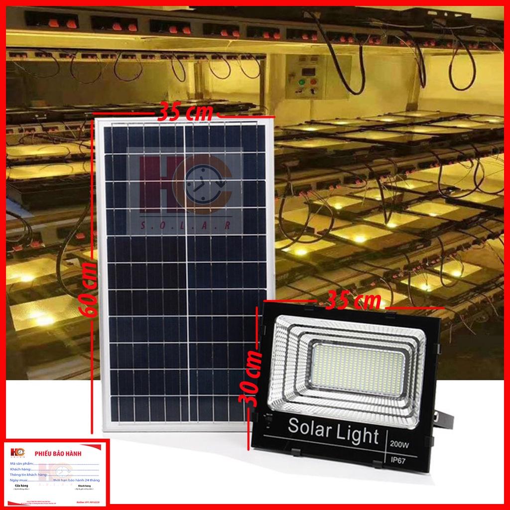 Đèn pha năng lượng mặt trời 200W – Vỏ nhôm, Đèn Led NLMT, Tấm pin NLMT rời, Ánh sáng trắng