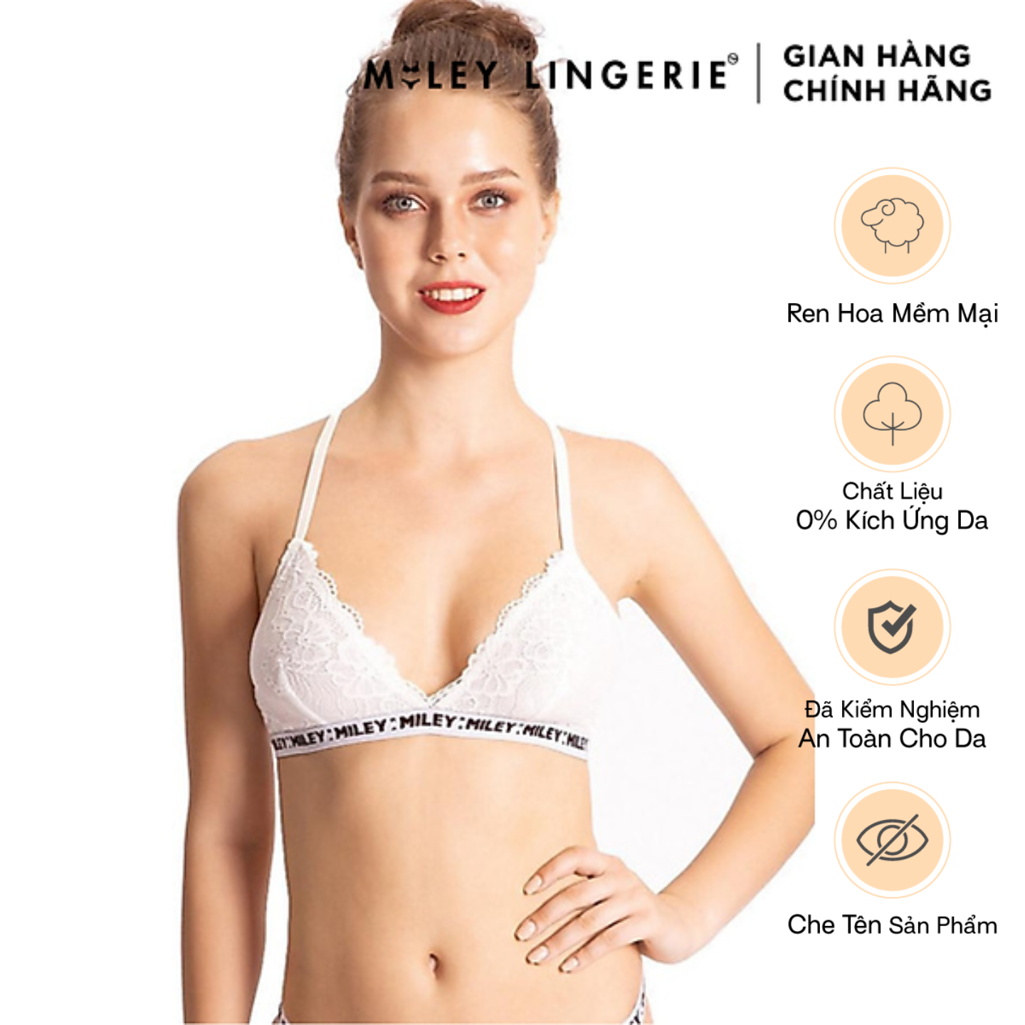 Áo Ngực Nữ Không Gọng Full Ren Sporty Sexy Miley Lingerie BRL_02