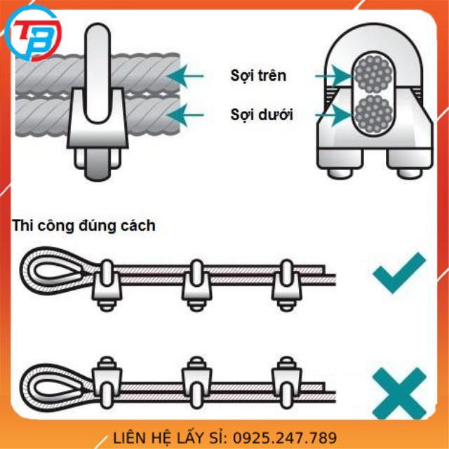 Bộ 5 khóa cáp, ốc xiết cáp, ma ní xiết cáp lụa, khóa dây cáp tăng đơ, cóc xiết cáp 5mm