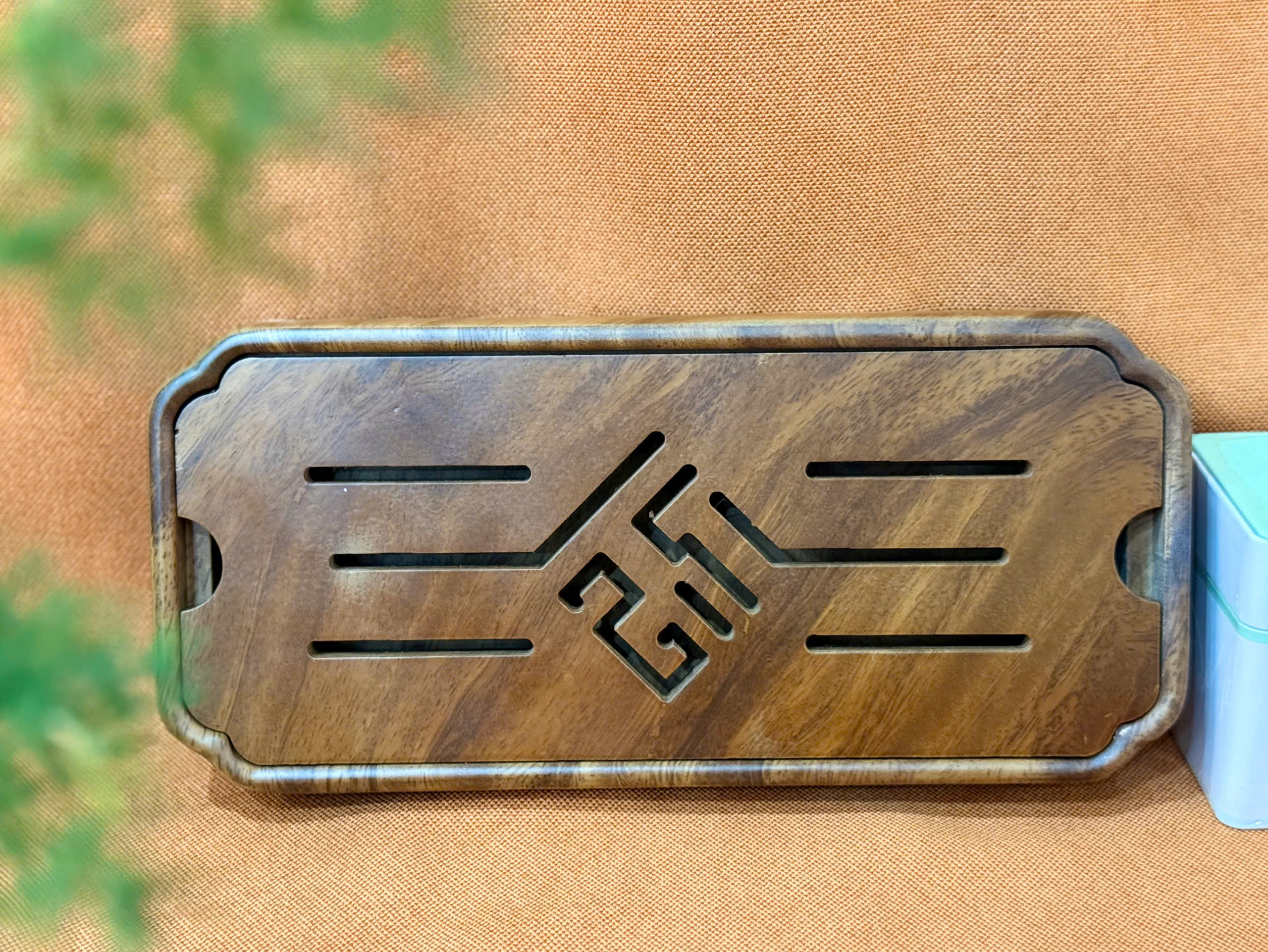 KHAY TRÀ KIM LIÊN CHẤT LIỆU GỖ CẨM LAI - CÓ BỆ THOÁT NƯỚC - ĐỘ BỀN CAO - WOOD TEA TRAY