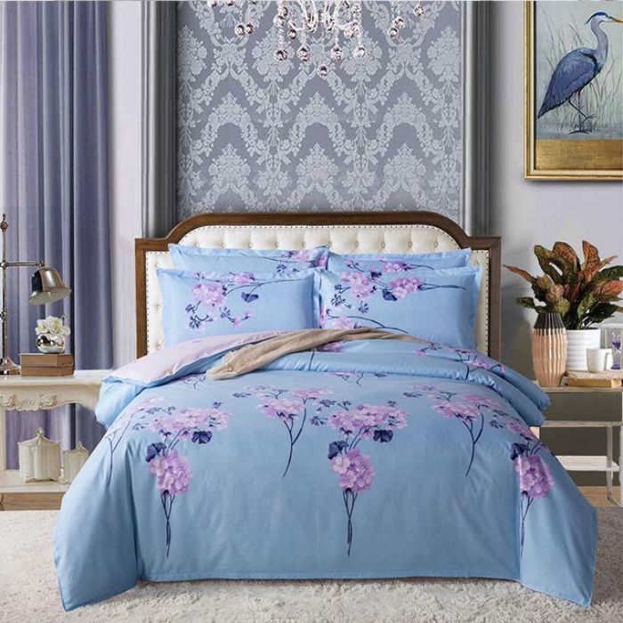 Bộ chăn ga gối cành hoa hồng HH005