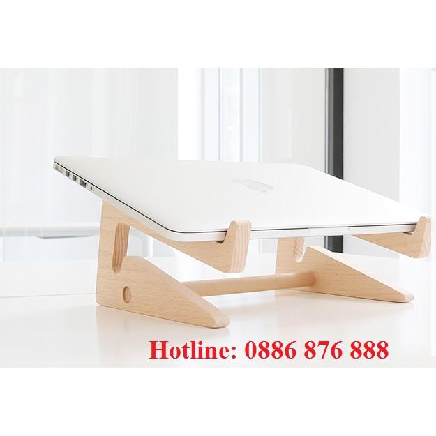 Đế tản nhiệt kiêm giá đ cho laptop, macbook bằng gỗ tự nhiên bền đẹp