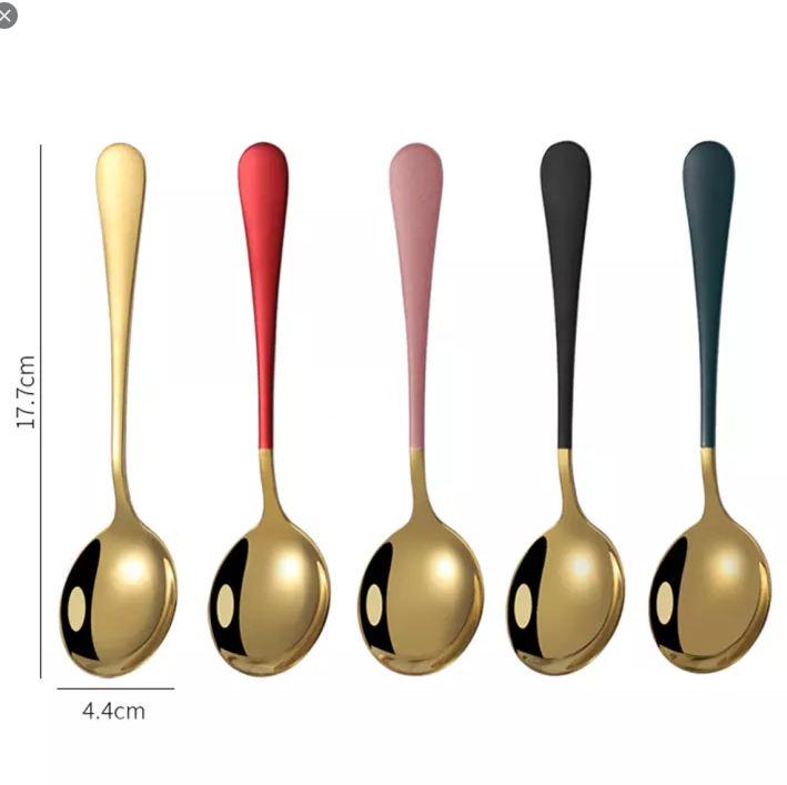 Set 5 Thìa Mạ Vàng Sang Trọng - Giao Hàng Toàn Quốc