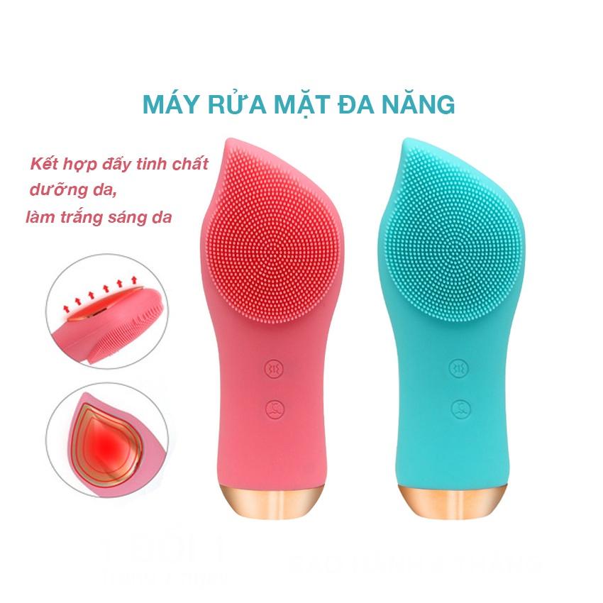 Máy Rửa Mặt Sóng Âm Cầm Tay Kết Hợp Công nghệ Xung Nhiệt Giúp Làm Sạch Và Đẩy Dưỡng Chất Vào Sâu Bên Trong Da