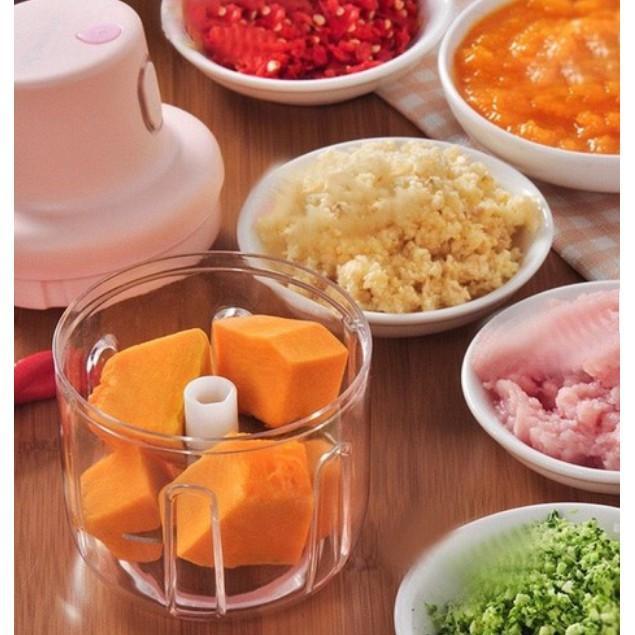 Máy Xay Mini Cầm Tay Đa Năng_ Dung Tích 250Ml,Sạc Pin Cao Cấp Xay Tỏi Ớt, Hành, Rau Củ Quả Tiện Dụng - Loại Tốt