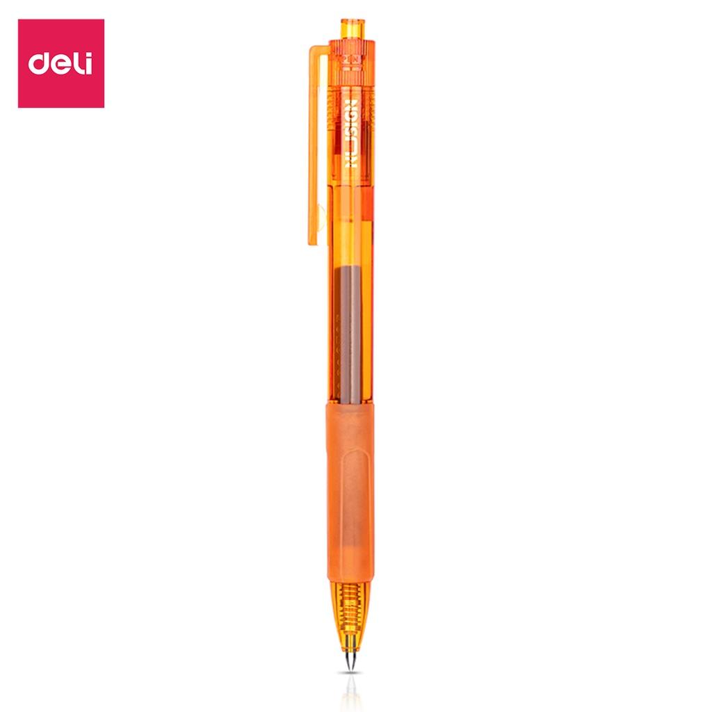 Bút Bi Nước Mực Gel Màu Đen Cao Cấp Ngòi 0.5mm Deli - Kẹp Bút Điều Chỉnh Kích Thước - 4 Màu Sắc Thời Trang BST Văn Phòng Phẩm Cao Cấp Nusign - Phù Hợp Học Sinh Văn Phòng Bút Ký Quà Tặng Thầy Cô Giáo - NS561