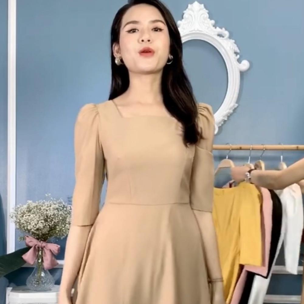 Váy cao cấp lụa trượt hàn, đầm công sở nữ đủ size từ S đến size xxl