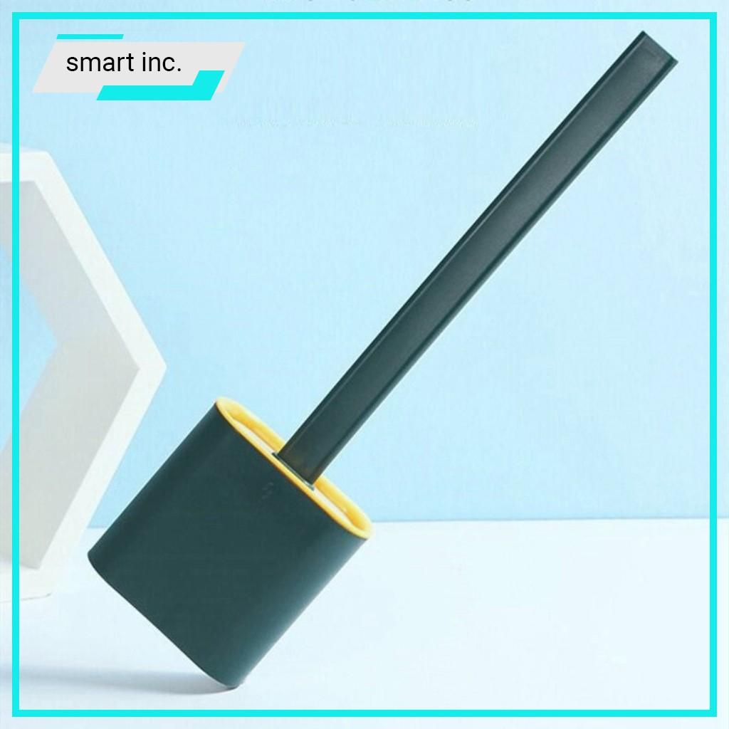 Chổi Cọ Tẩy Rửa Bồn Cầu Nhà Tắm Kèm Hộp Đựng Gắn Dán Tường Bàn Chải Silicon Chà Rửa Toilet Nhà Vệ Sinh