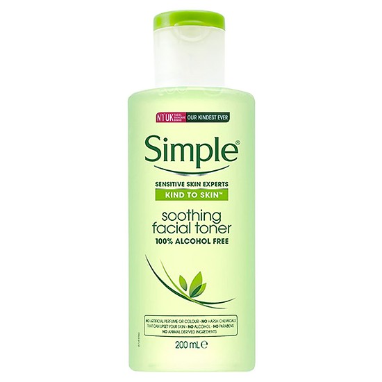 Nước hoa hồng Simple Kind To Skin Soothing Facial Toner 200ml [ Được Mask 3W Clinic ]