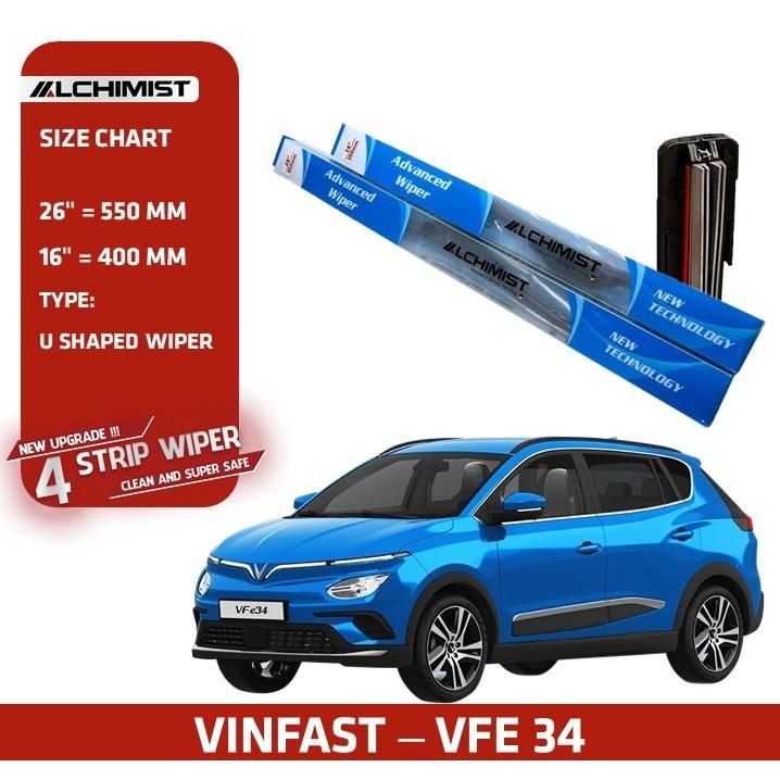 Gạt Mưa Xe Ô tô VINFAST Loại Silicon 4 Lưỡi Cao Cấp, Thiết Kế Thông Minh, Gạt Êm Và Sạch Hơn