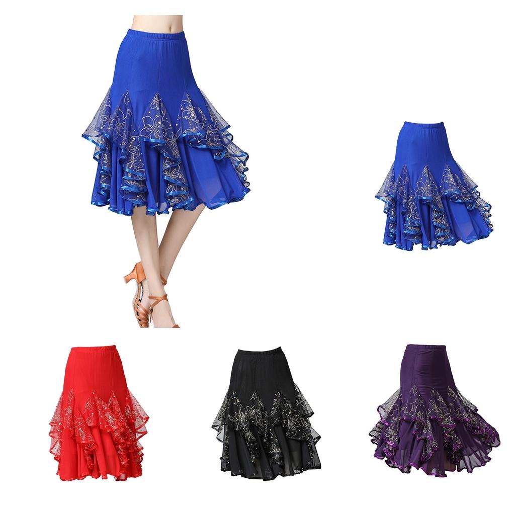 Women Ballroom Latin Tango Dance Skirt Sequin Dress Dance Skirt Hip Skirt Plate Skirt Latin Dress Costume