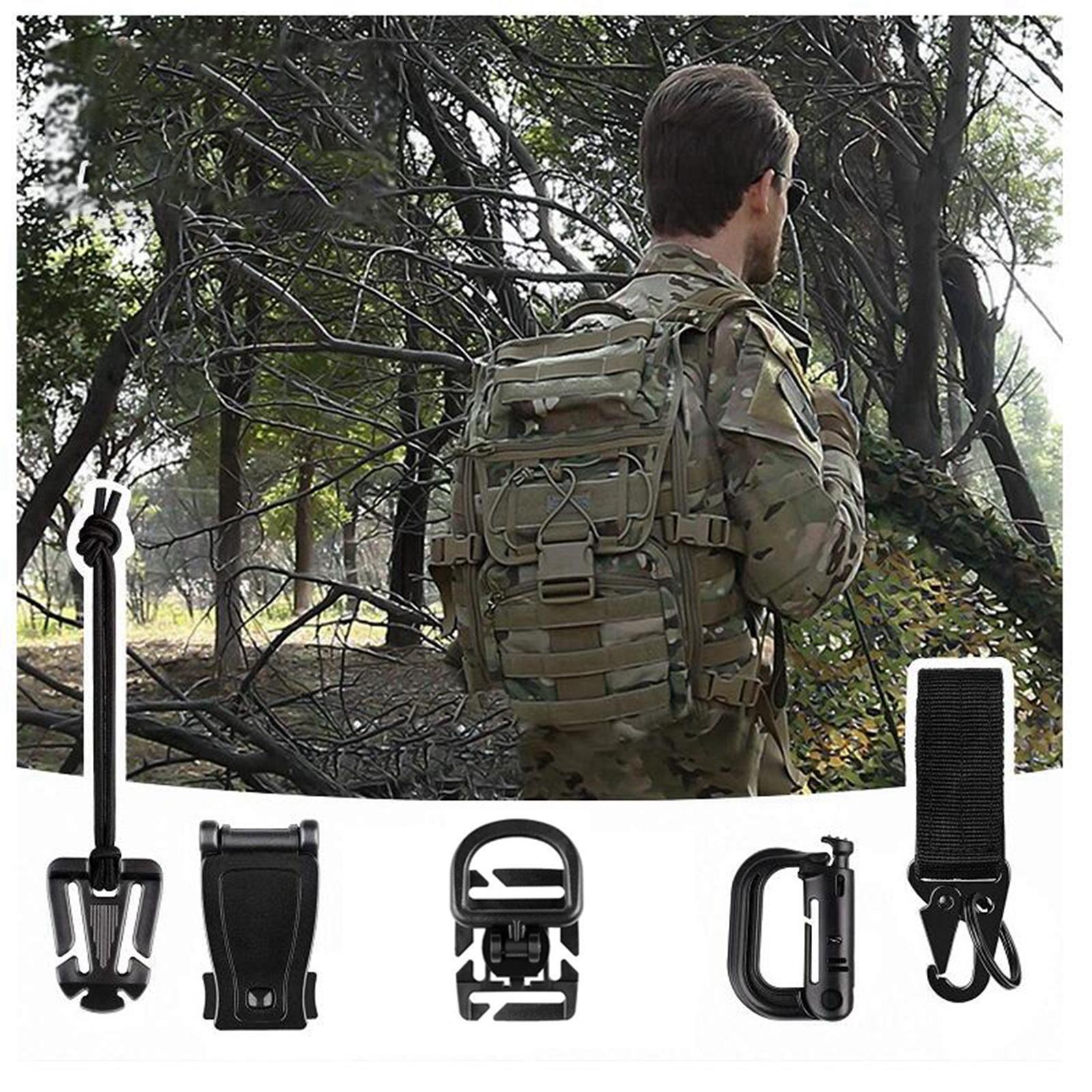 Molle Accessories Kit of 30 Attachments Web Dominator Elastic Strings for Traveling Trekking