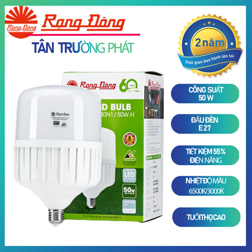 Bóng đèn LED BULB Trụ 50W Rạng Đông Model: TR140N1/50W.H