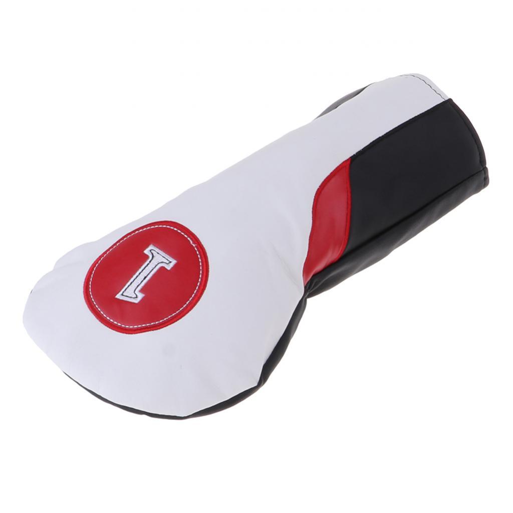 PU Golf Wood Head Cover Set For Golf Driver Fairway Hybrid White