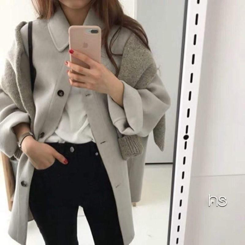 Áo khoác dạ cài cúc HS82