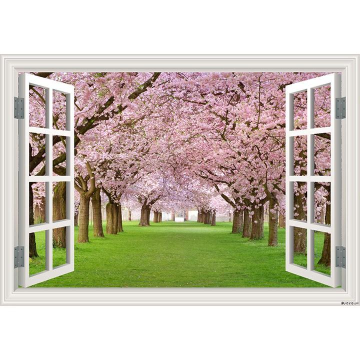 Tranh dán tường 3D cửa sổ (60x85cm)