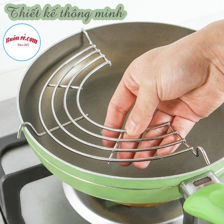 Vỉ gác chảo chiên, rán dầu mỡ bằng inox tiện dụng – Buôn rẻ 00438