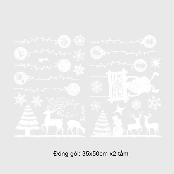 Decal trang trí Noel Hít Tĩnh Điện 2 mặt - CHÚ LÙN ĐU BẢNG RÈM CHÂU TUẦN LỘC TRẮNG