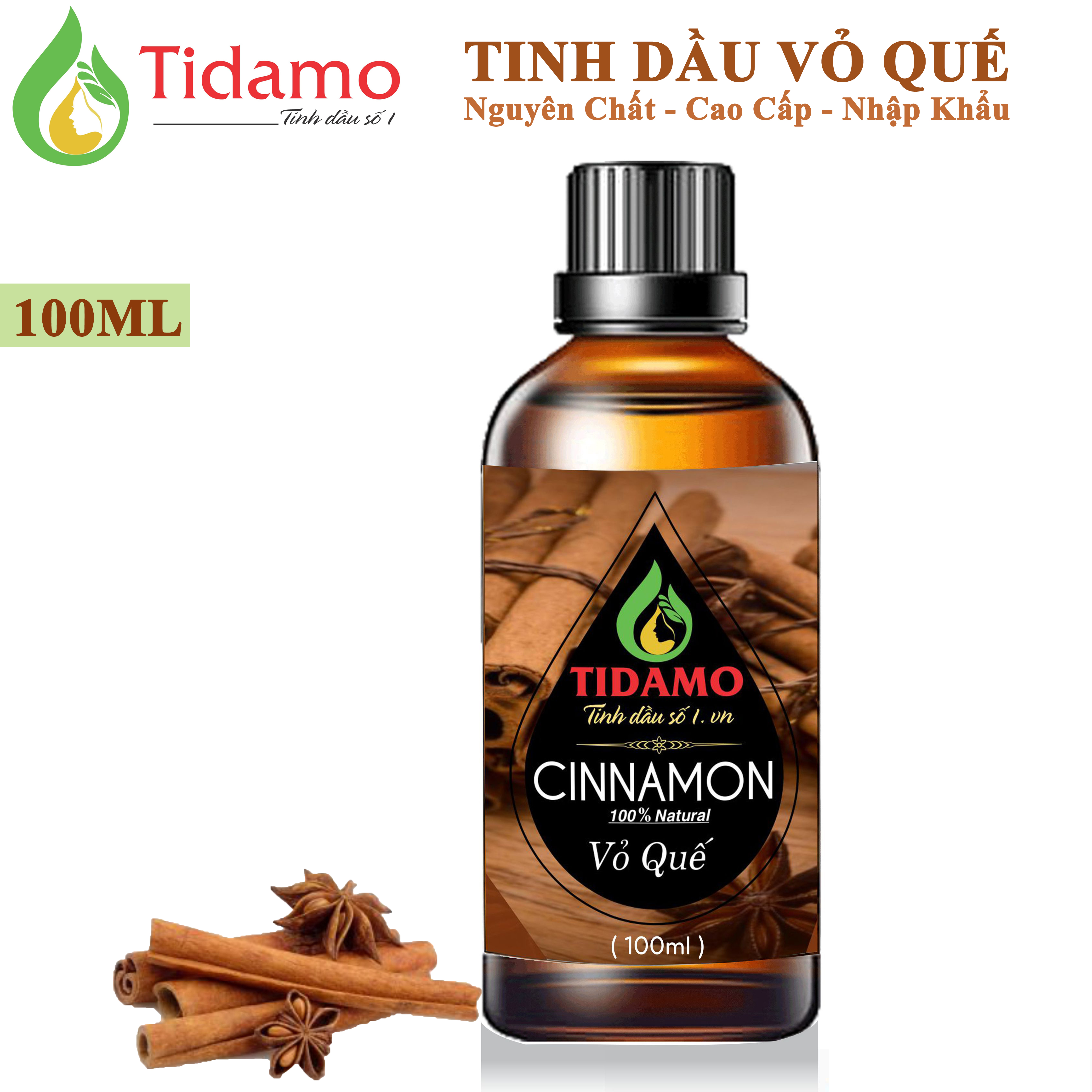 Tinh Dầu Vỏ Quế Nguyên Chất Nhập Khẩu Ấn Độ 100ML. Tinh Dầu Quế Cao Cấp Để Xông Phòng Kháng Khuẩn, Phòng Tránh Cảm Cúm - Dùng Với Máy Khuếch Tán Tinh Dầu