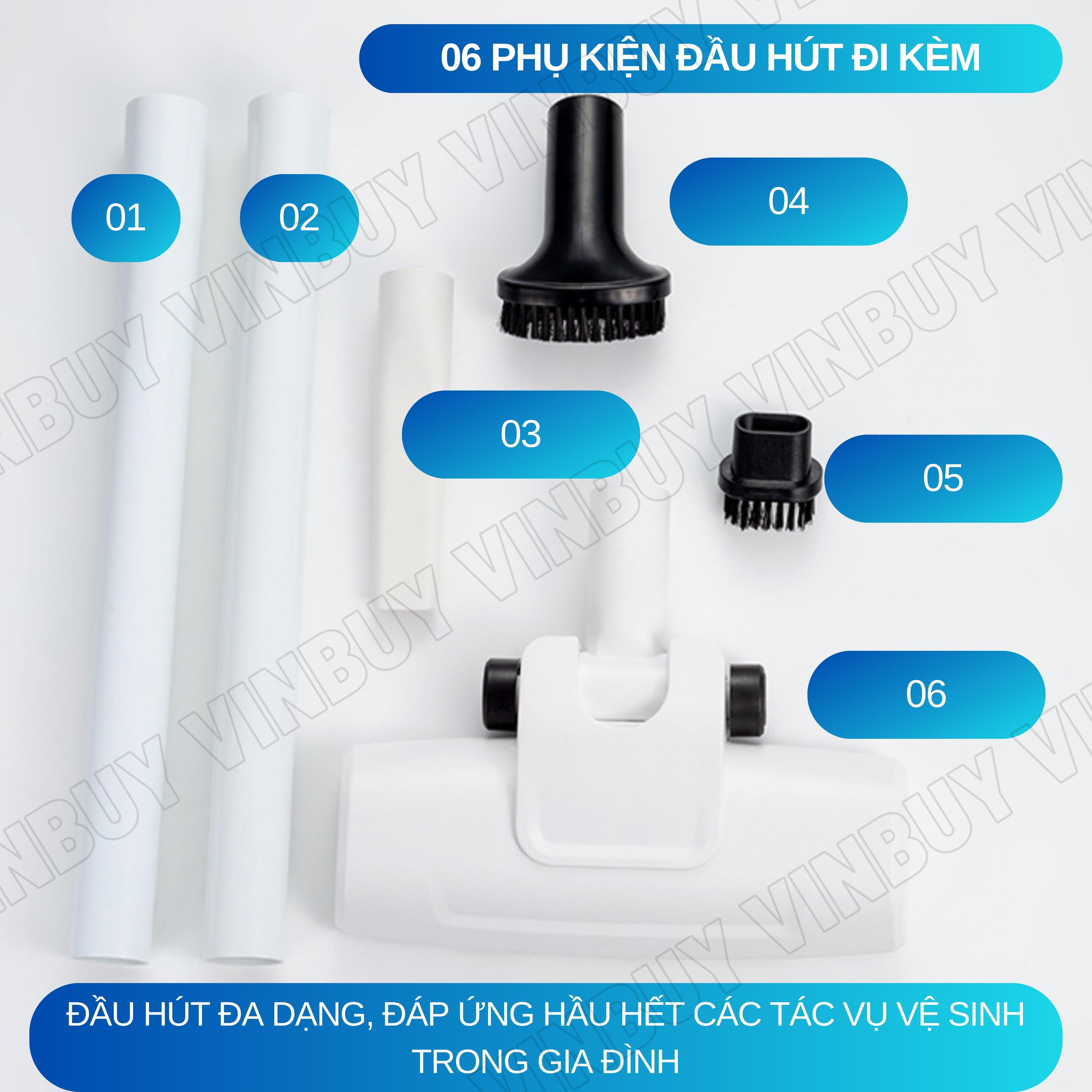 Máy Hút Bụi Cầm Tay Không Dây VinBuy Sử Dụng Pin Sạc, Vacuum Cleaner Đa Năng Lực Hút Mạnh Mẽ 18000PA, Máy Hút Bụi Ô Tô, Máy Hút Bụi Gia Đình - Hàng Chính Hãng