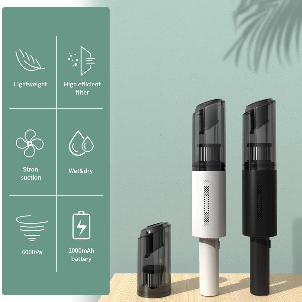 Máy hút bụi mini cầm tay 6000Pa công suất cao làm sạch ô tô, nhà