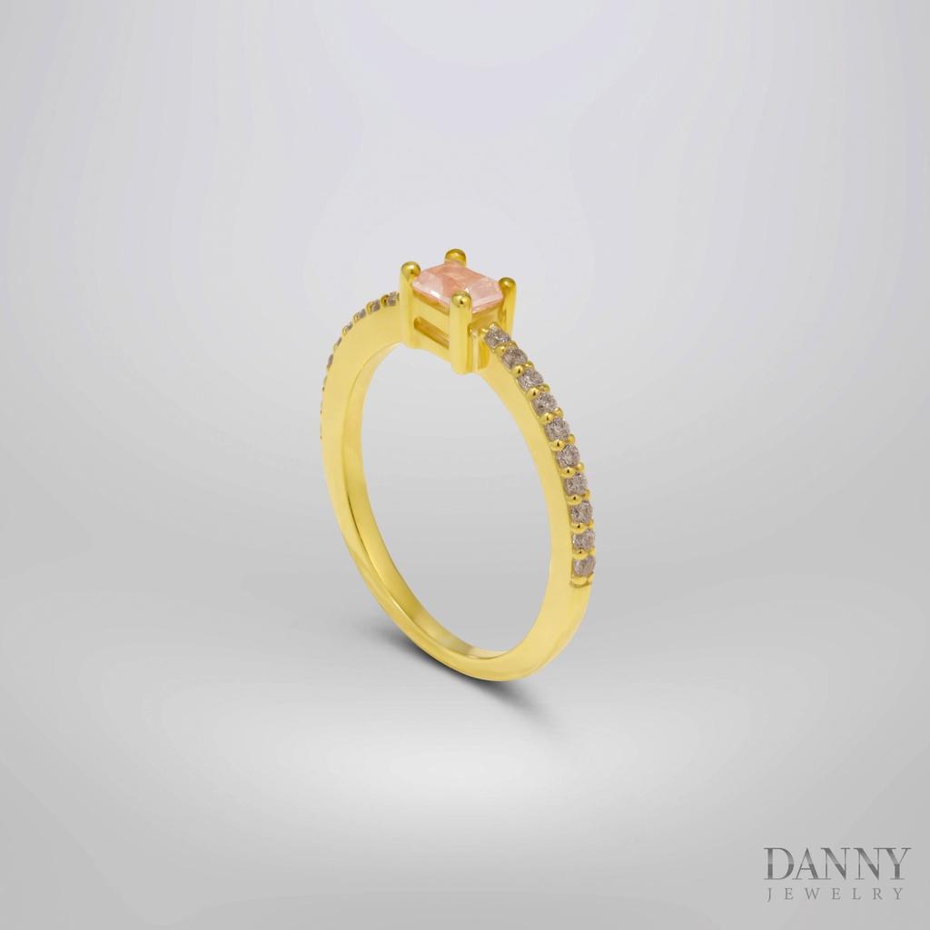 Nhẫn Nữ Danny Jewelry Bạc 925 Đá Màu Xi Vàng 18k N0029Pe/Ro