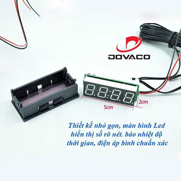 Đồng hồ điện tử mini DIY 12V V2.2 lắp chế cho ô tô xe máy