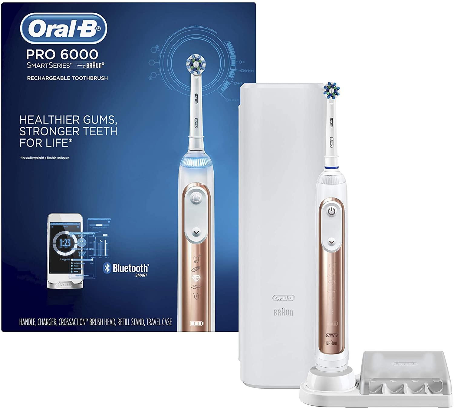 Bàn Chải Đánh Răng Điện Oral-B Pro 6000 Smart Series, Oral B Electric Toothbrush, Ngừa Sâu Răng Hiệu Quả, Nhập Đức, Hàng Chính Hãng