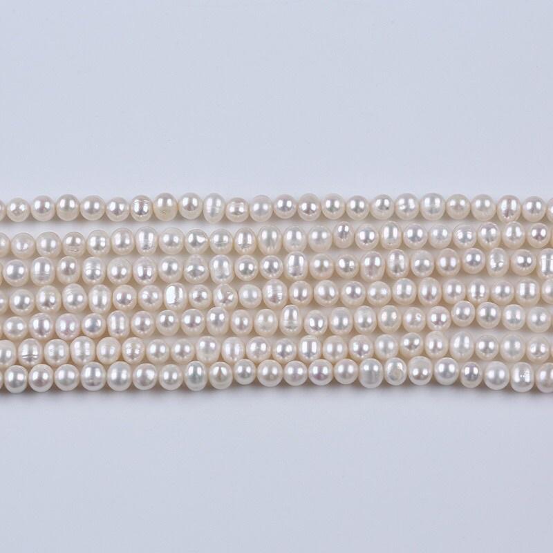 Bộ Trang Sức Choker Bạc Size 5ly Màu Trắng 3 Món, Bộ Trang Sức Ngọc Trai Nước Ngọt Tự Nhiên Sang Trọng - Ngọc Trai Trường Thịnh