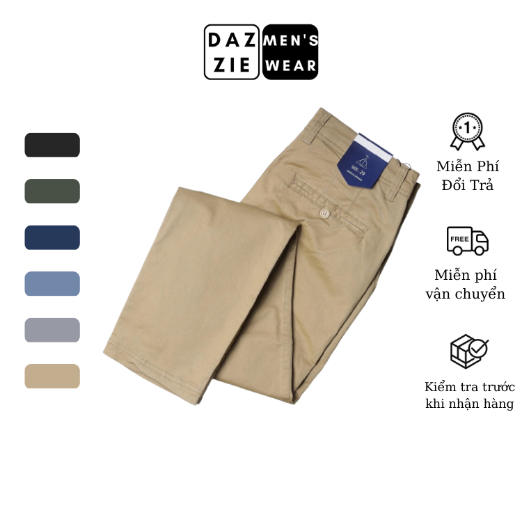 Quần Khaki Nam Dài DazzieMenwears chất Kaki mềm mịn, đa dạng màu dễ phối đồ, phù hợp mặc đi chơi, đi làm