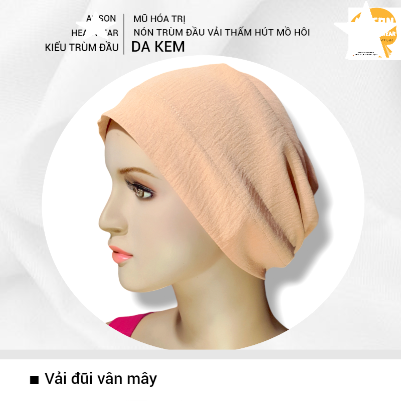 [NÓN THUN COTTON KHÔ] [1 lớp] Nón vải trùm đầu, beanies, mũ vải, khăn đội đầu, khăn che đầu, cancer hat chemo hat