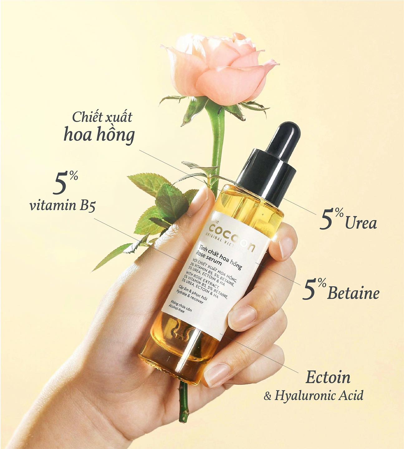 Serum hoa hồng Cocoon 30ml cấp ẩm phục hồi thuần chay