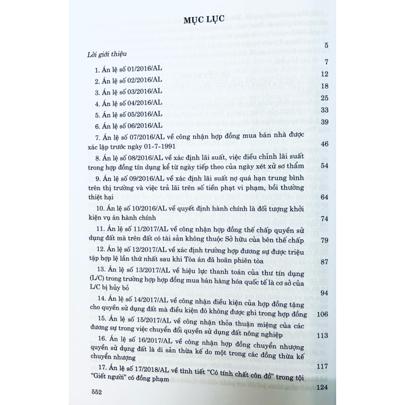 Hệ thống Án lệ Việt Nam (Hiện hành) - Từ Án lệ số 01 đến Án lệ số 72