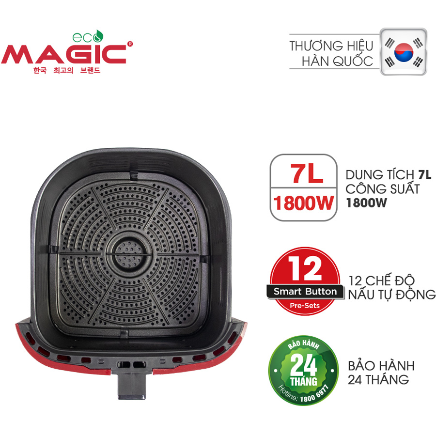 Nồi chiên không dầu điện tử kết hợp nướng Magic Eco AC-123 7L - Hàng chính hãng