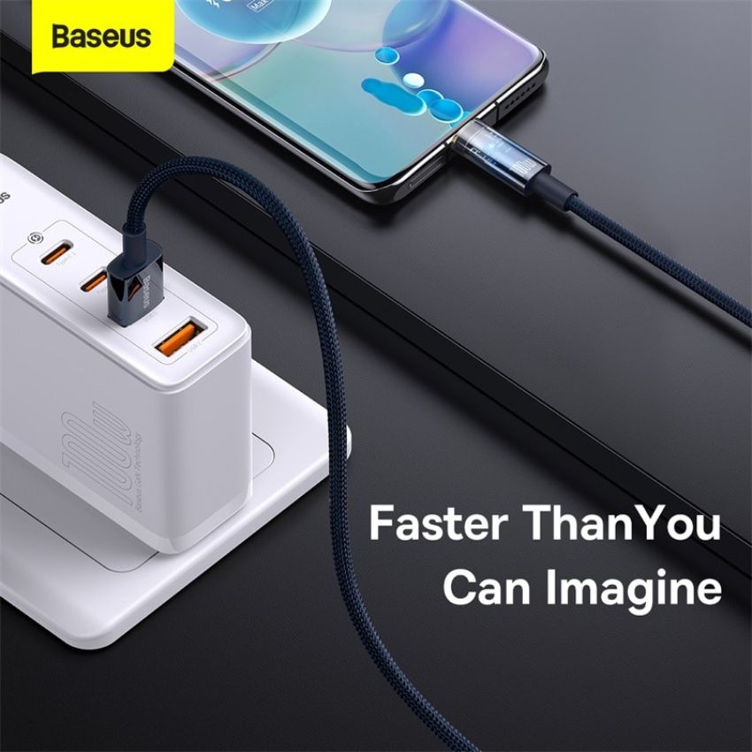 Cáp Sạc Tự Ngắt Siêu Nhanh Baseus Explorer Series Auto Power-Off 100W (USB to Type-C, Fast Charging & Data Cable)- Hàng Chính Hãng