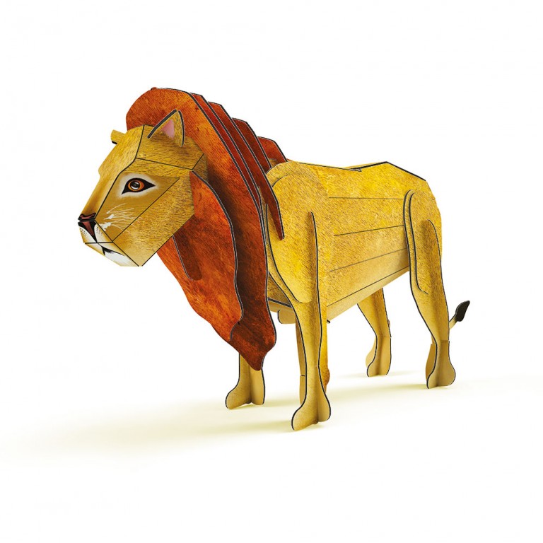 Mô hình giấy 3D Vua Sư Tử chính hãng Sassi Junior THE SAVANNAH - THE LION