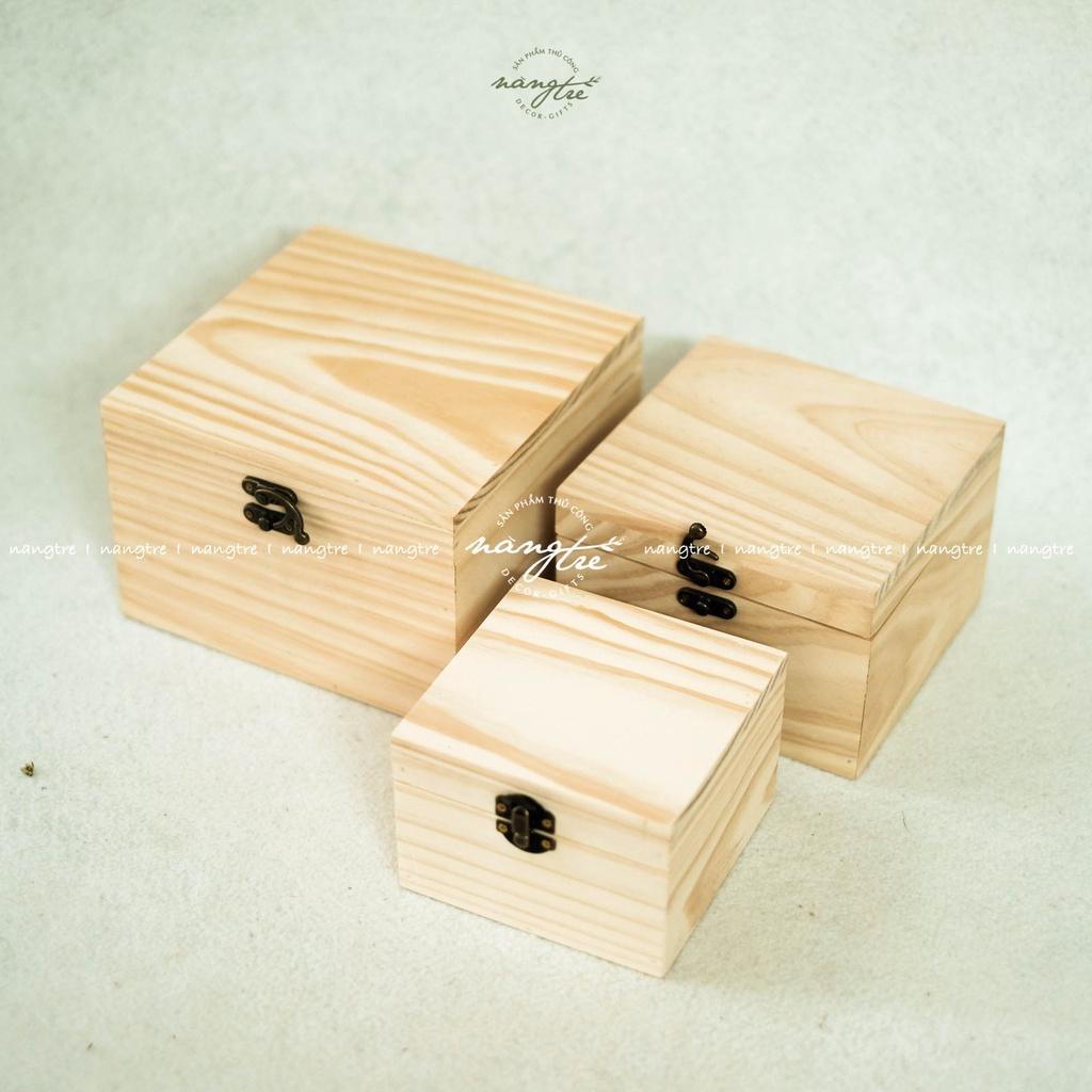 Hộp gỗ tự nhiên - Hộp gỗ vuông đựng đồ