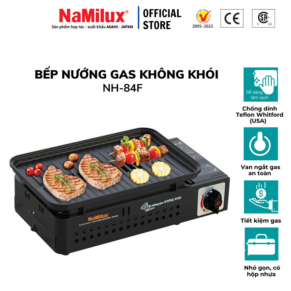 Bếp Nướng Tích Nhiệt NaMilux NH-84F | BBQ, Camping, Dã Ngoại│Cân Mọi Món Nướng: Beefsteak, Cá, Hải sản, Xiên que…│Hàng Chính Hãng