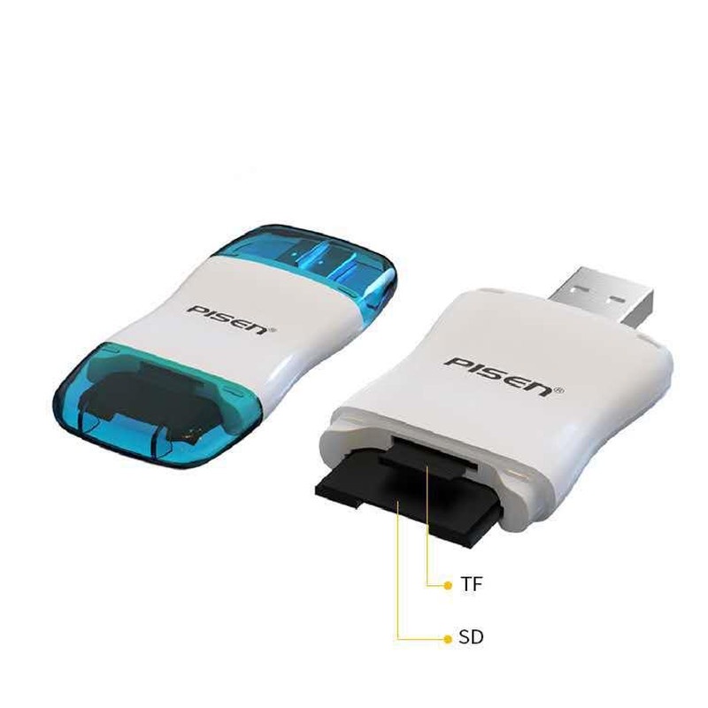 Đầu đọc thẻ Thiết bị đọc thẻ nhớ SD TF chuẩn Usb2.0 Pisen TS-E130 _ hàng chính hãng