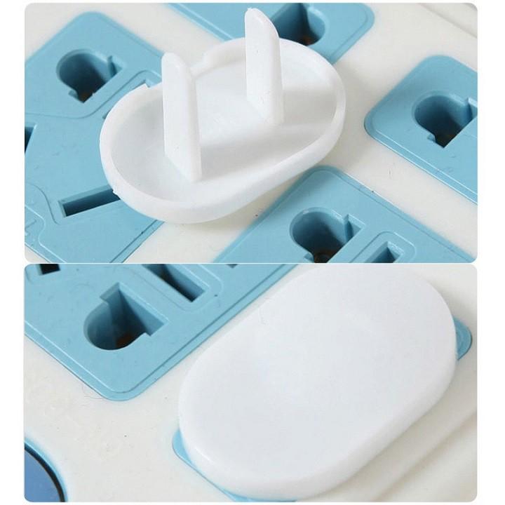 COMBO 10 Miếng bịt ổ điện 2 chân bằng nhựa cao cấp, 10 Nút bịt ổ điện nắp cắm 2 chân chống giật an toàn cho bé .