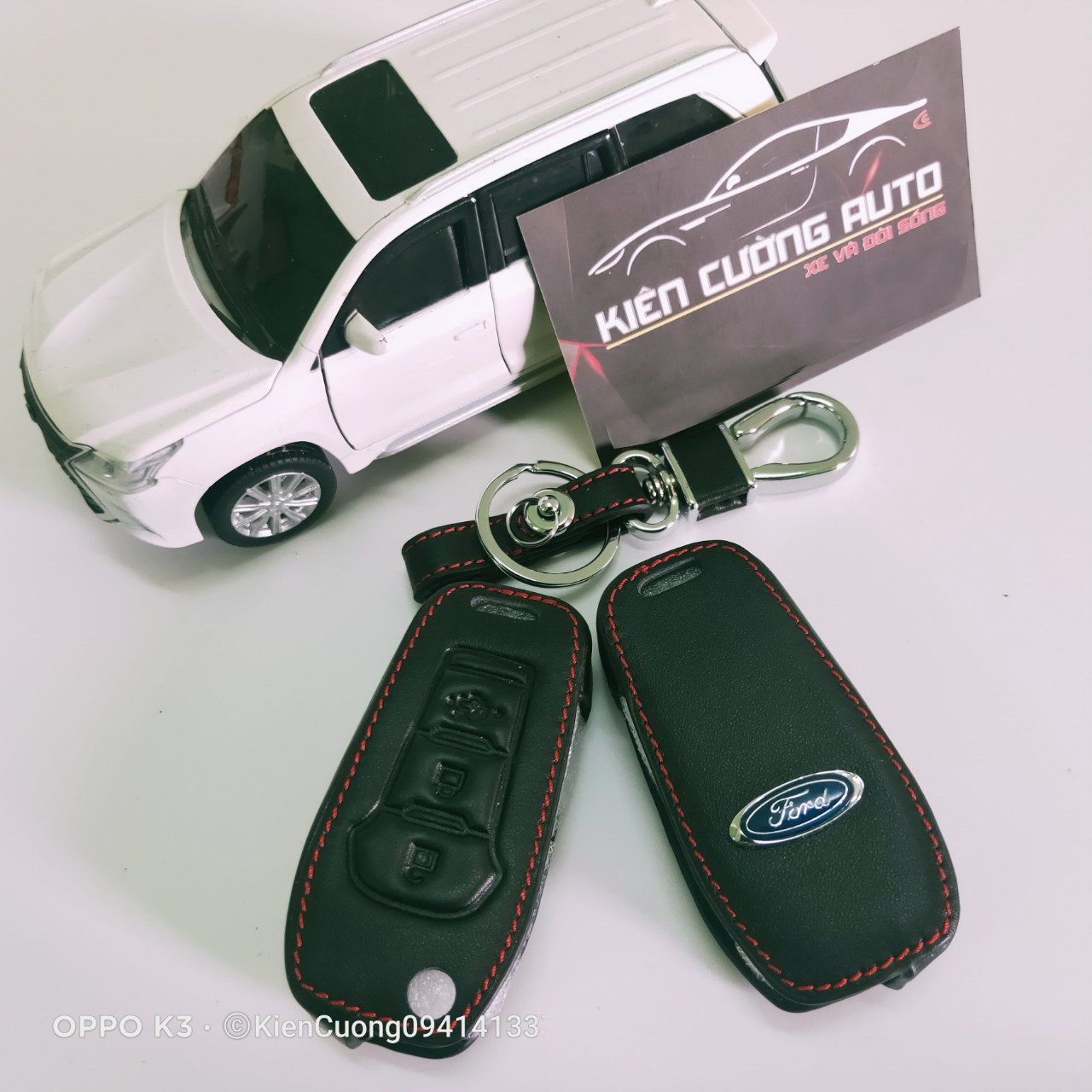 Bao da Chìa Khóa ô tô kèm móc khóa Xe Ford Ranger Wildtrak 3.2, Ford Ranger XLT 2.2, Ford Ranger XLS 2.2