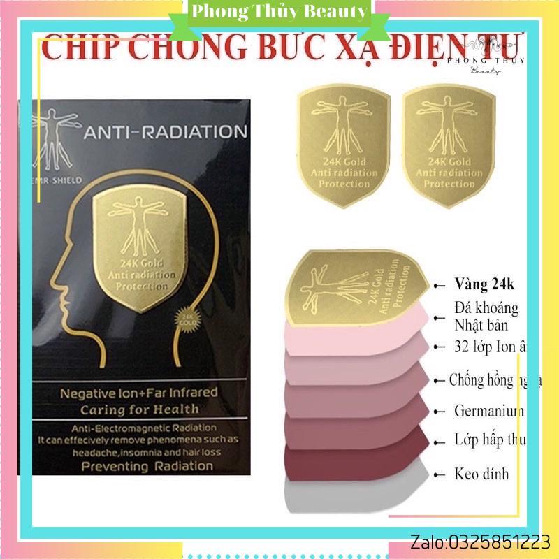 Chip Ngăn Bức Xạ Điện Từ ANTI-RADIATION 24K Gold Hàn Quốc, Miếng Dán Ngăn Tác Hại Của Bức Xạ Đối Với Con Người