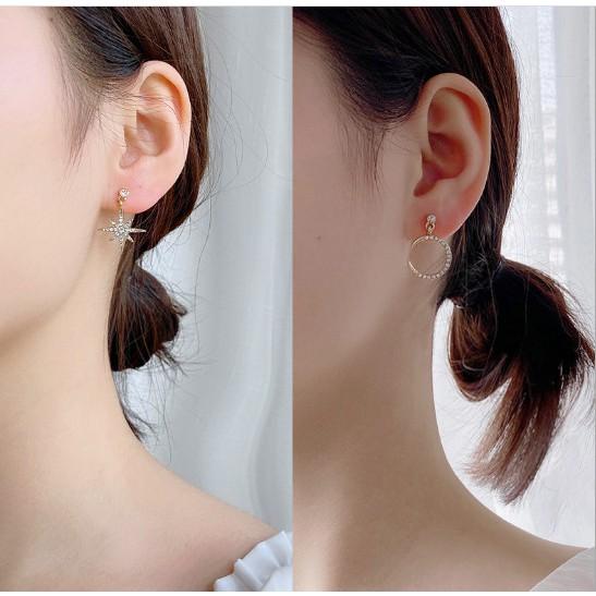 Bông tai, khuyên tai vàng 14k, đính đá, ngọc, phong cách HQ, phù hợp đi chơi, đi học, dự tiêc, quà tặng cho bạn gái