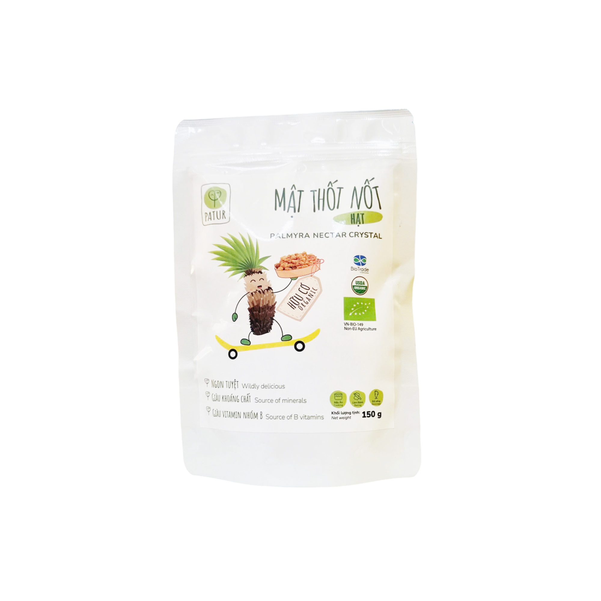 Mật thốt nốt hạt hữu cơ 150G | USDA Organic| Nguyên Chất, Tự Nhiên &amp; Vì Sức Khỏe | Đặc sản An Giang