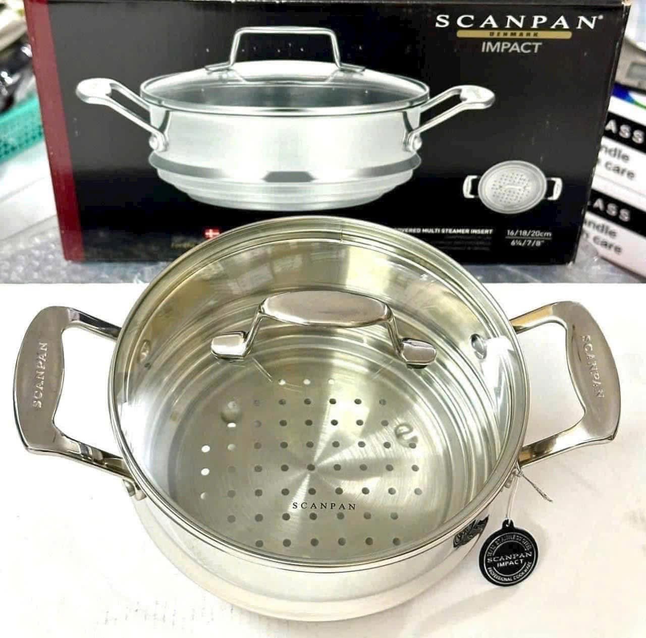 XỬNG HẤP 3 NẤC  INOX SCANPAN IMPACT hàng chính Hãng