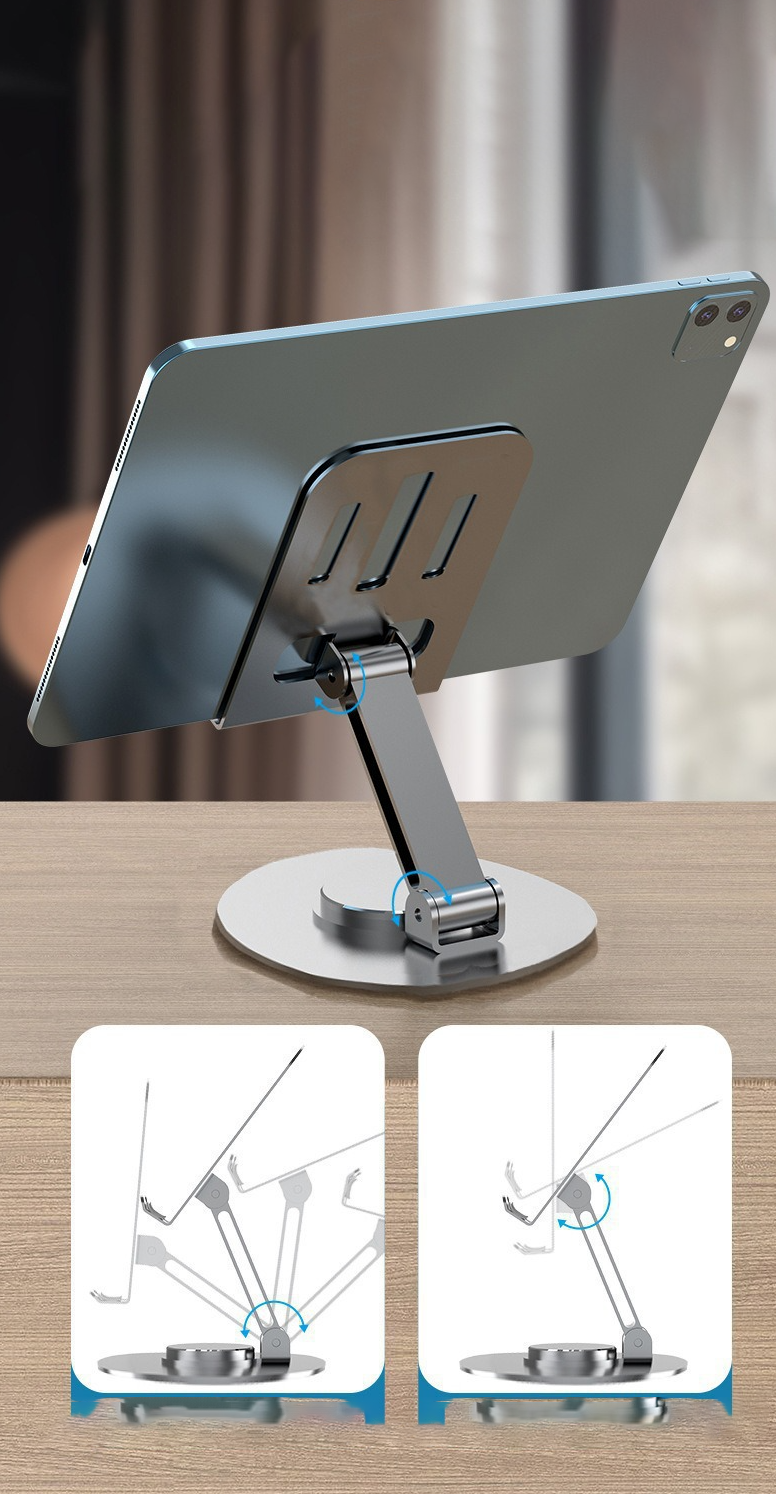 Giá kệ đỡ điện thoại dành cho iphone ipad máy tính bảng xoay 360 độ gấp gọn điều chỉnh nhiều nấc độ cao - Hàng chính hãng