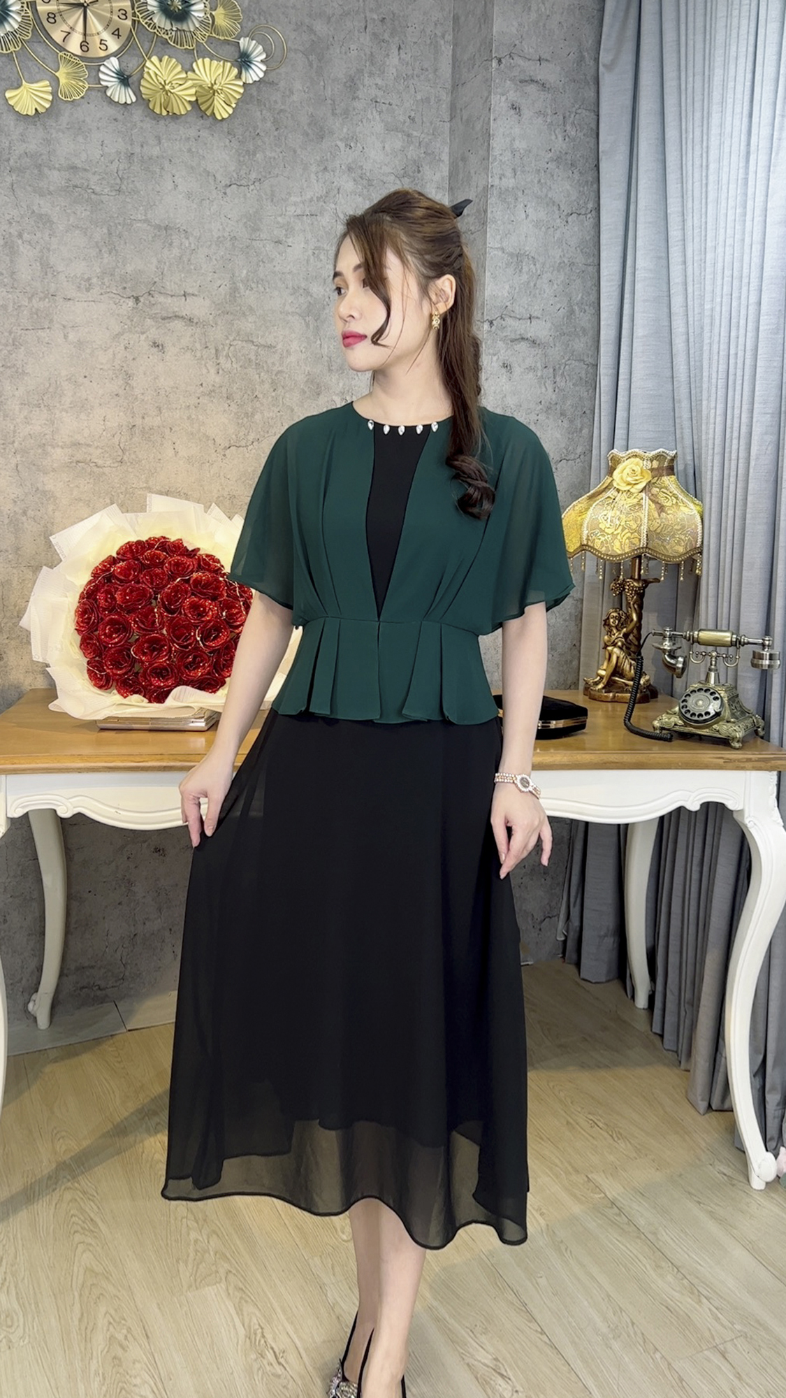 Đầm Trung Niên [ Linh Trà ] (TM 530) Bigsize Màu Sắc Trẻ Trung Tươi Sáng Họa Tiết Sang Trọng Đi Làm Đi Tiệc Cho Bà