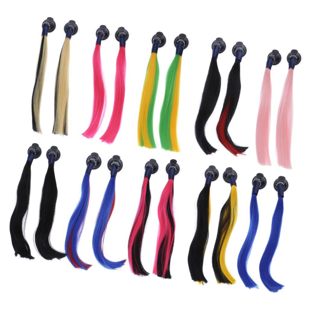 Ladies Helmet Pigtails with Removable Suction Cup for Motorcycle Biker Helmet